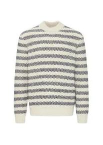 Strickfleece-Pullover Casual Friday "Strickpullover CFKARL striped knit", Herren, Gr. 3XL, beige (light sand), Obermaterial: 80% Polyacryl PAN. 20% Wolle WO., Pullover
