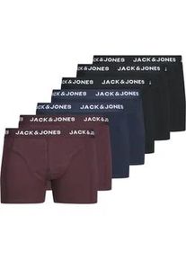 Jack & Jones Trunk JACK & JONES "JACSIMPLY BASIC TRUNKS 7 PACK", Herren, Gr. S, 7 Stk., schwarz (schwarz detail:schwarz, schwarz, navy blazer, navy blazer, port royal, port royal), Jersey, Obermaterial: 95% Baumwolle, 5% Elasthan, unifarben, normal, Unterhosen