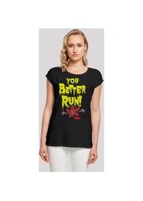 T-Shirt F4NT4STIC "Stranger Things You Better Run", Damen, Gr. S, schwarz, Obermaterial: 100% Baumwolle, regular fit, Rundhals, ohne B&uuml;ndchen, Shirts T-Shirt, Premium Qualit&auml;t
