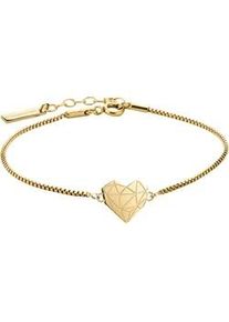 Armband Liebeskind Berlin "Schmuck Geschenk Edelstahl Armkette Herz", gold (gelbgoldfarben), Armb&auml;nder, Damen, 17cm, Edelstahl, Armband