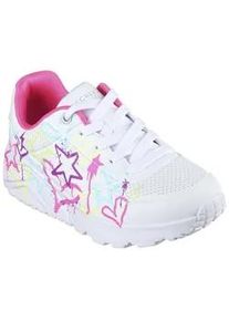 Sneaker Skechers "Uno Lite - My Drip", Damen, Gr. 36, bunt (wei&szlig;, multi), Lederimitat, kontrastfarbene Details, Schuhe Sneaker, Retro Sneaker, Plateausneaker mit modischer Chunky Sohle