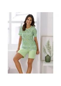 Shorty, Damen, Gr. 40/42, gr&uuml;n (reseda, bedruckt), 100% Baumwolle, Homewear-Sets Shorty