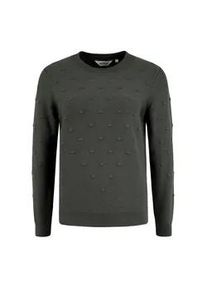 Longpullover oxmo "Pullover OXDotta", Damen, Gr. M, grau (schwarz shadow), Obermaterial: 50% Viskose CV. 27% Nylon NY. 23% Polyester PES., Pullover Longpullover