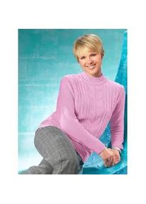 Stehkragenpullover Classic Basics "Pullover", Damen, Gr. 38, rosa (ros&eacute;), 100% Polyacryl, unifarben, figurumspielend, Pullover Stehkragenpullover