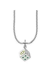 Kette mit Anh&auml;nger Bruno Banani "Schmuck", bunt (edelstahlfarben, gelb, violett, schwarz, rot, hellblau, gr&uuml;n), Halsketten, Damen, Edelstahl, L: 55 B: 2,8mm, B:2,8mm