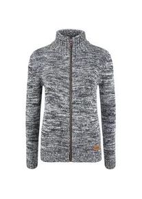 Strickjacke oxmo "Strickjacke OXPhenix", Damen, Gr. S, blau (insignia b), Obermaterial: 100% Baumwolle CO., Strickjacken Strickjacke