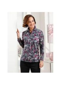 Classic Dog Poloshirt CLASSIC "Poloshirt", Damen, Gr. 48, bunt (magenta, mittelblau, bedruckt), 95% Polyester, 5% Elasthan, gemustert, mehrfarbig, Shirts