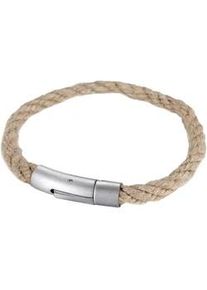Armband Firetti "Schmuck Geschenk Edelstahl Jutefaser Armschmuck Armkette", beige (edelstahlfarben, nude), Armb&auml;nder, Damen, 21cm, Edelstahl Jute, Edelstahl, Jute, Armband