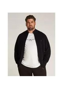 Tommy Hilfiger Big & Tall Cardigan "BT-PIMA ORG CTN CASHMERE ZTHRU-B", Herren, Gr. 4XL, schwarz, Strick, Obermaterial: 95% Baumwolle, 5% Kaschmir, TOMMY HILFIGER BIG & TALL, regular fit, Rippb&uuml;ndchen, Strickjacken