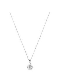 Kette mit Anh&auml;nger Amor "Classic Sparkle", bunt (silberfarben, wei&szlig;), Halsketten, Damen, mit Zirkonia, Wei&szlig;gold 375, L: 45, mit Zirkonia (synth.)