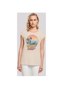 T-Shirt F4NT4STIC "Stranger Things LA Gradient", Damen, Gr. L, wei&szlig; (sandwei&szlig;), Obermaterial: 100% Baumwolle, regular fit, Rundhals, ohne B&uuml;ndchen, Shirts T-Shirt, Premium Qualit&auml;t