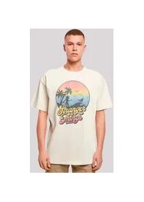 T-Shirt F4NT4STIC "Stranger Things LA Gradient", Damen, Gr. 4XL, beige (sand), Obermaterial: 100% Baumwolle, oversize, Rundhals, ohne B&uuml;ndchen, Shirts T-Shirt, Premium Qualit&auml;t