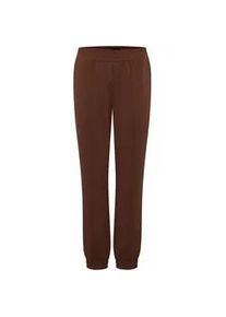 Stoffhose oxmo "Stoffhose OXPearl", Damen, Gr. L, N-Gr, braun (brunette), Obermaterial: 48% Modal CMD. 48% Polyester PES. 4% Elasthan EL., Hosen Stoffhose