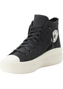 Sneaker Converse "CHUCK TAYLOR ALL STAR MOVE PLATFORM COLORFUL SUEDE", Damen, Gr. 39,5, schwarz (shadow woods, egret, schwarz), Leder, Schuhe Sneaker