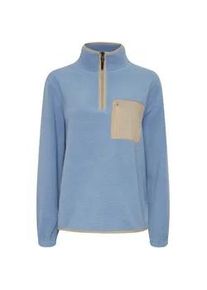 Sweater oxmo "Troyer OXPiala", Damen, Gr. L, blau (infinity), Obermaterial: 100% Polyester PES., Pullover Sweater