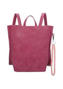 Cityrucksack Fritzi aus Preussen "Fritzi33N", Damen, Gr. B/H/T: 10cm, lila (beere), Polyurethane, Rucks&auml;cke Cityrucksack, mit abnehmbarer Schl&uuml;sselschlange