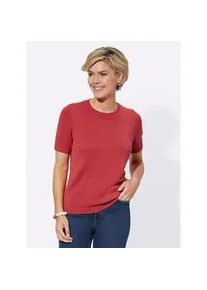 Kurzarmpullover Casual Looks "Pullover", Damen, Gr. 40, rot (korallenrot), 50% Baumwolle, 50% Polyacryl, unifarben, Pullover