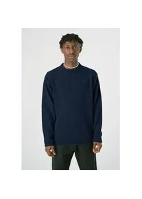 Strickpullover Cleptomanicx "Classico Ligull", Damen, Gr. XL, blau (dunkelblau), 80% Wolle, 20% Polyamid, unifarben, normal, Rundhals, Pullover Strickpullover, mit lockerem Schnitt