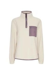 Sweater oxmo "Troyer OXPiala", Damen, Gr. XL, beige (birch), Obermaterial: 100% Polyester PES., Pullover Sweater
