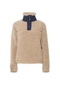 Sweater oxmo "Troyer OXElina", Damen, Gr. M, beige (doeskin), Obermaterial: 100% Polyester PES., Pullover Sweater