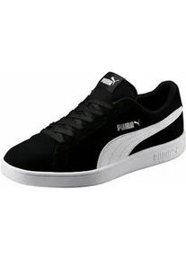 Sneaker Puma "Puma Smash v2", Damen, Gr. 45, schwarz-wei&szlig; (schwarz, wei&szlig;), Leder, Schuhe Sneaker, aus Leder und Synthetik, atmungsaktiv, mit Schn&uuml;rung
