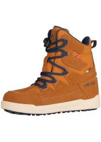 Winterstiefel Trollkids "KIDS FINNMARK WINTER BOOTS", M&auml;dchen, Gr. 28, braun (almond, madeira blau), Leder, Synthetik, mehrfarbig, Schuhe Winterstiefel, Snowboots, Winterstiefel, Winterschuhe, f&uuml;r Kinder, wasserdicht
