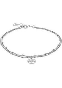 Fu&szlig;kette Vivance "925/- Sterling Silber rhodiniert Lebensbaum", wei&szlig;, Fu&szlig;ketten, Damen, 23+2cm, Silber 925 (Sterlingsilber), gl&auml;nzend