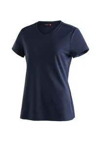 Funktionsshirt Maier Sports "Trudy", Damen, Gr. 36, blau (dunkelblau), 100% Polyester, Rundhals, Shirts Funktionsshirt, Damen T-Shirt, Kurzarmshirt f&uuml;r Wandern und Freizeit