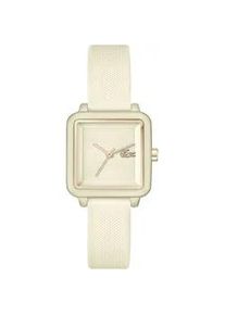 Quarzuhr Lacoste "Lacoste.12.12 FLOW", gold (cremefarben), Armbanduhren, Damen, Quarzuhr, Armbanduhr, Damenuhr, analog, Silikonarmband