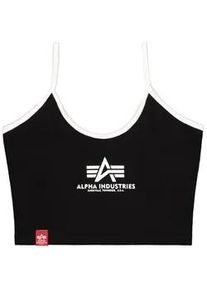 Muskelshirt Alpha Industries "Basic ML Cropped Tank Top Wmn", Damen, Gr. M, schwarz, Obermaterial: 95% Baumwolle, 5% Elastan, Shirts