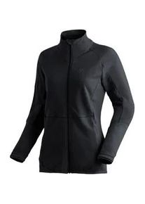 Fleecejacke Maier Sports "Sinaia W", Damen, Gr. 38, schwarz, 100% Polyester, hoch geschlossener Ausschnitt, Jacken Fleecejacke, Damen Midlayer, atmungsaktiv schnelltrocknend, Full-Zip, Regular Fit
