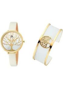 Quarzuhr, wei&szlig;, Armbanduhren, Damen, Quarzuhr