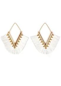 Paar Ohrh&auml;nger Firetti "im geometrischen Design", gold (gelbgoldfarben, wei&szlig;), Ohrringe, Damen, Metall Polyester, Metall, Polyester