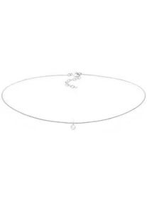 Collier Elli "Choker mit Anh&auml;nger Mondstein Rund 925 Silber" Gr. 36, silber, Halsketten, Damen, 36,mit Stein, Silber 925 (Sterlingsilber), L: 36, Collier
