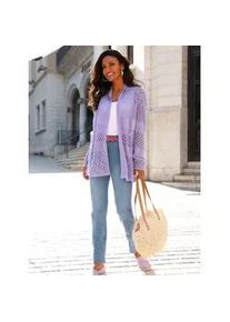 Strickjacke Classic Basics, Damen, Gr. 50, lila (lavendel), 100% Polyacryl, unifarben, Strickjacken Strickjacke