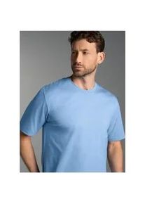 T-Shirt TRIGEMA "TRIGEMA T-Shirt DELUXE Baumwolle", Damen, Gr. XXL, blau (horizont), Single Jersey, 100% Baumwolle, Basic, lang, Rundhals, Shirts T-Shirt