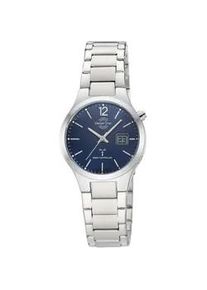 Funkuhr MASTER TIME, silber (silberfarben, dunkelblau), Armbanduhren, Damen, Funkuhr, Quarzuhr, Armbanduhr, Damenuhr, Edelstahlarmband, analog, digital