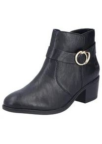 Stiefelette Rieker, Damen, Gr. 42, schwarz, Lederimitat, unifarben, Schuhe Stiefelette, Ankleboots, Blockabsatz, mit Innenrei&szlig;verschluss