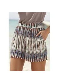 Shorts Vivance, Damen, Gr. 38, N-Gr, bunt (bunt bedruckt), Jersey, Obermaterial: 100% Viskose, bedruckt, figurumspielend kurz, Hosen Shorts, mit Ethnoprint, kurze Hose mit Gummizug, sommerliche Strandshorts