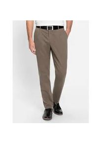 Bundfaltenhose, Herren, Gr. 48, Normalgr&ouml;&szlig;en, gr&uuml;n (khaki), 98% Baumwolle, 2% Elasthan, unifarben, lang, Hosen