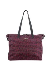 Schultertasche ELLE "Couture", Damen, Gr. B/H/T: 31cm x 50cm x 12cm, rot (weinrot), Nylon, Taschen Schultertasche, aus Nylon-Material