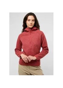Fleecejacke Jack Wolfskin "KAMINFEUER HOODED JKT W", Damen, Gr. XS, rot (rot, coral), Obermaterial: 100% Polyester; Kontrast: 100% Polyamid ; Futter: 100% Polyester, Jacken Fleecejacke