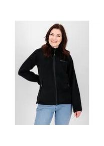 Fleecejacke DEPROC ACTIVE "WAWA BAY", Damen, Gr. 46 (L), schwarz, 100% Polyester, gerader Abschluss, Jacken Fleecejacke, auch in gro&szlig;en Gr&ouml;&szlig;en erh&auml;ltlich