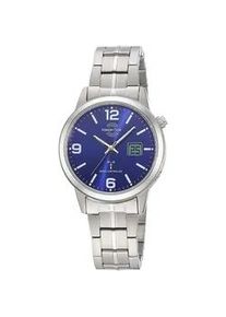 Funkuhr MASTER TIME, silber (titansilberfarben, blau), Armbanduhren, Damen, Funkuhr, Quarzuhr, Armbanduhr, Damenuhr, Titan, analog, digital