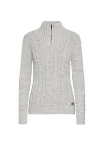 Troyer oxmo "Troyer OXPHEPE", Damen, Gr. XL, grau (lig grau m), Obermaterial: 100% Baumwolle CO., Pullover Troyer