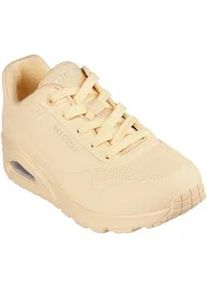 Sneaker Skechers "Street Uno - Stand on Air", Damen, Gr. 35, gelb (hellgelb), Lederimitat, Schuhe Sneaker, Freizeitschuh, Halbschuh, Schn&uuml;rschuh mit Memory Foam, Topseller