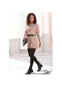 Longpullover Lascana, Damen, Gr. 36/38, rot (rosenholz), Strick, Obermaterial: 53% Polyester, 37% Polyacryl, 10% Polyamid, unifarben, figurumspielend h&uuml;ftbedeckend, Rundhals, Pullover Longpullover, in l&auml;ssiger Form aus supersofter Qualit&auml;t, Kuschelpulli, Pulloverkleid