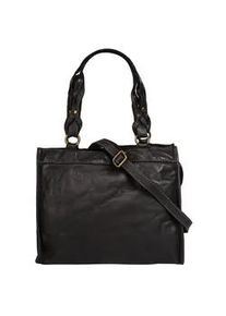 Shopper Samantha Look, Damen, Gr. B/H/T: 37cm x 27cm x 10cm onesize, schwarz, Leder, vintage, Taschen Shopper, echt Leder, Made in Italy