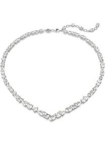 Collier Swarovski "MESMERA", silber (metallfarben, kristallwei&szlig;), Halsketten, Damen, Metall, L: 45 B: 18,6mm, Collier, mit Swarovski Kristall, B:18,6mm