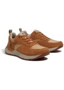 Sneaker Timberland "Voyager Park LOW LACE UP SNEAKER", Herren, Gr. 41,5, braun (wheat mesh), Leder, Textil, Schuhe Sneaker